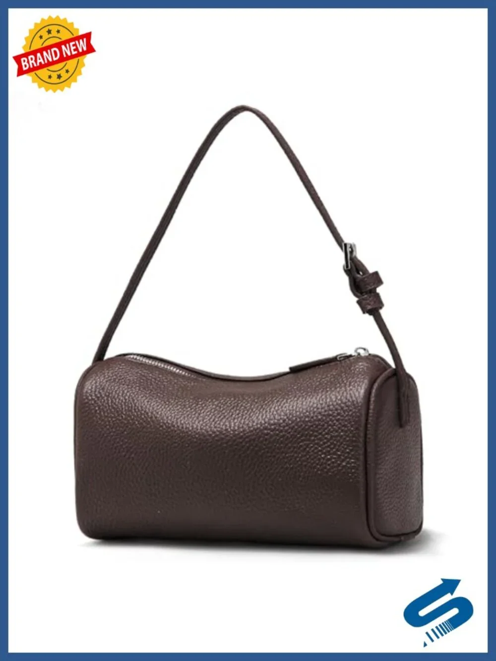 Genuine Leather Crossbody Bag Barrel Hobo Purse Shoulder Handbag